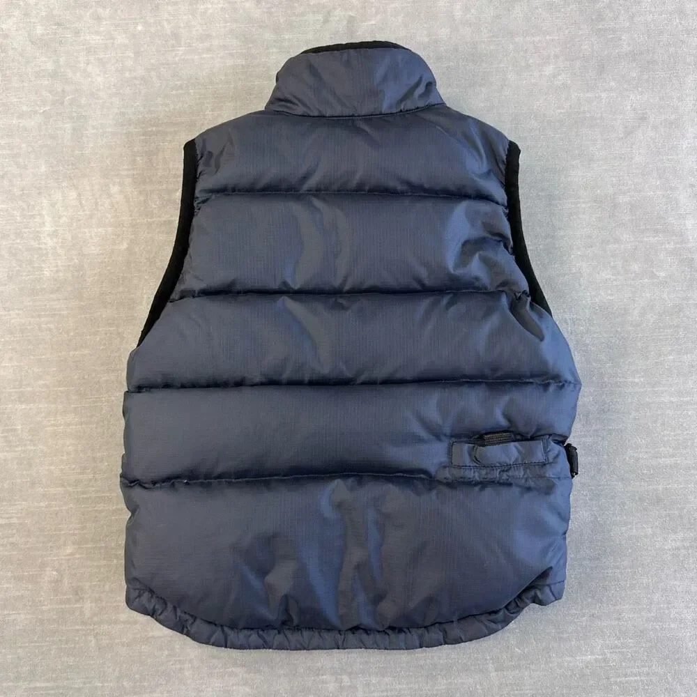 GAP Kids Jacket size XS (4) Navy DOWN Quilted Full Zip Fleece Lined‎ Puffer Vest